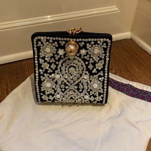 Fun Tory Burch Evening Clutch with Wrist Strap